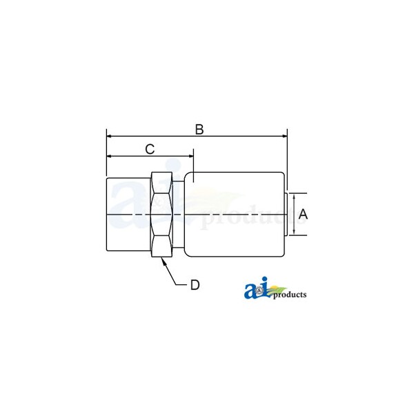 (HC-FP) Female NPTF Pipe - Rigid - Straight 2.5" x0.7" x0.7"